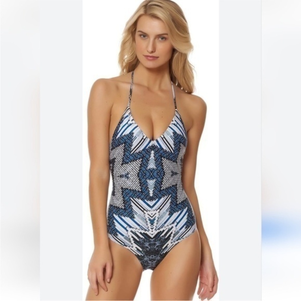 Red Carter V-neck Halter Mio Onepiece Swimsuit size XS